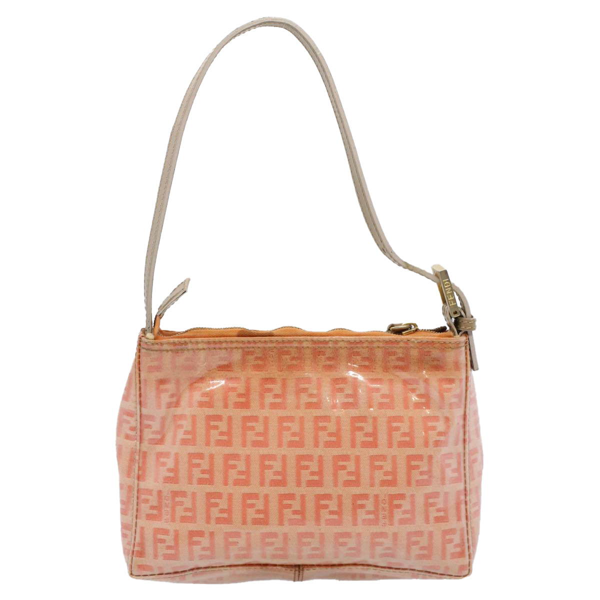 Luxury FendiZucchino Canvas Shoulder Bag Orange 010 26810 018ar10855B