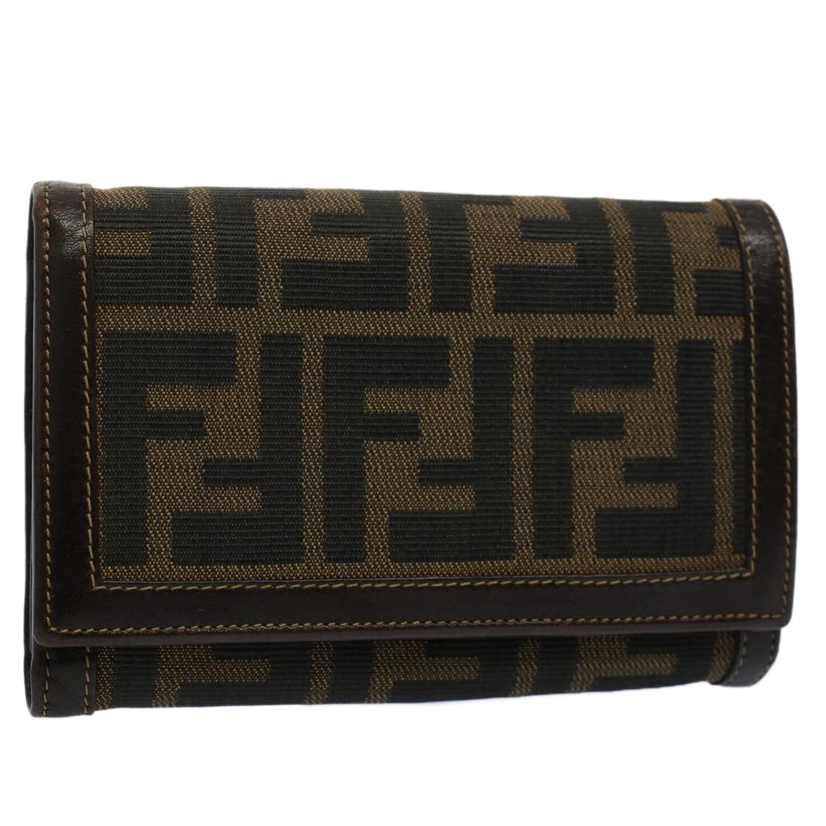 Luxury FendiZucca Canvas Wallet Black Brown 2266 31052 088ar10887