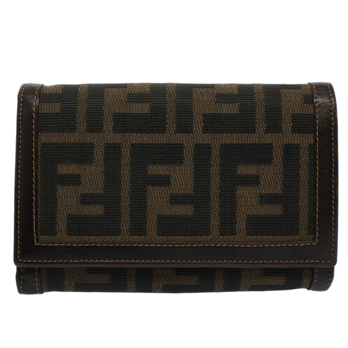 Luxury FendiZucca Canvas Wallet Black Brown 2266 31052 088ar10887