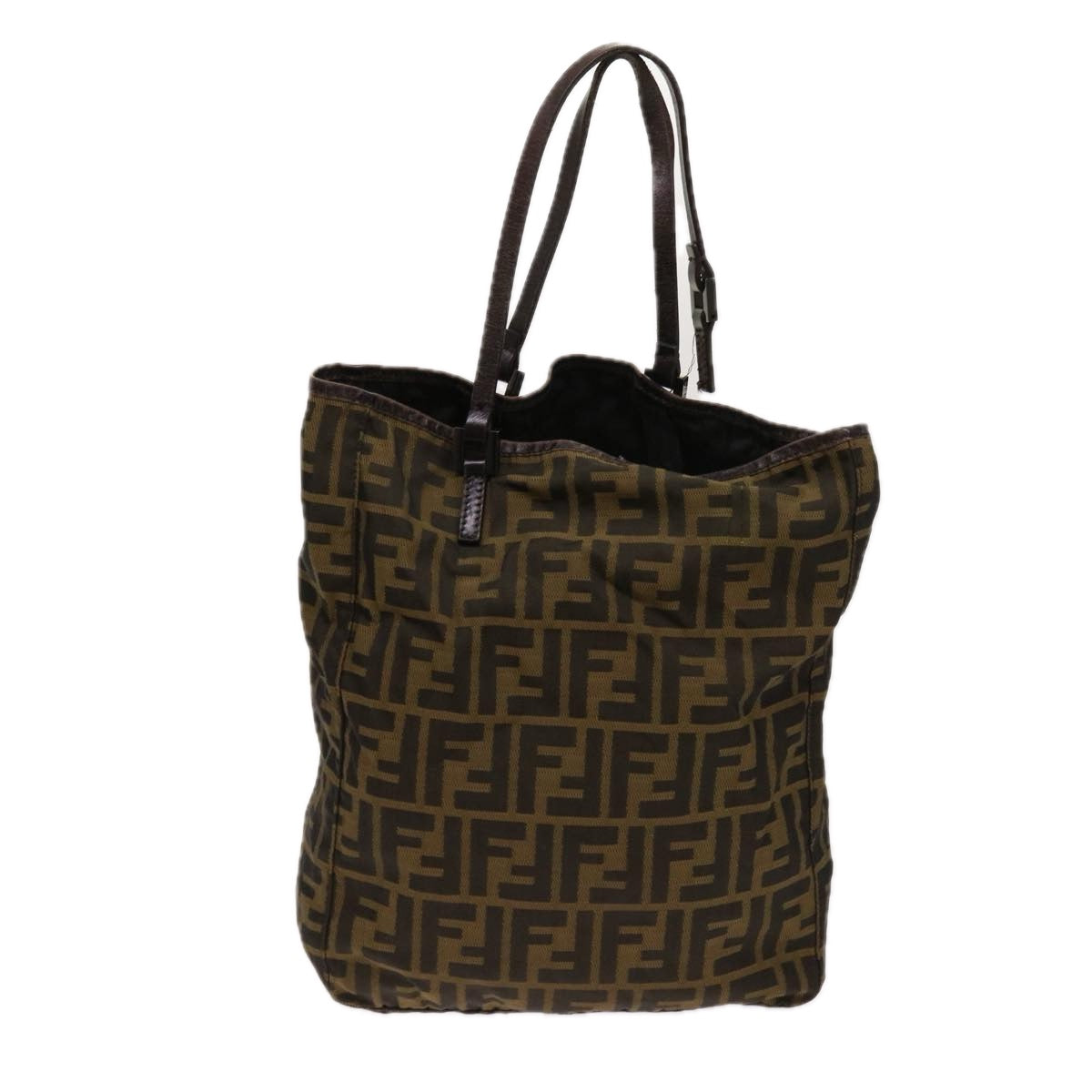 Luxury FendiZucca Pecan Canvas Hand Bag Nylon 3Set Brown Blackar11235
