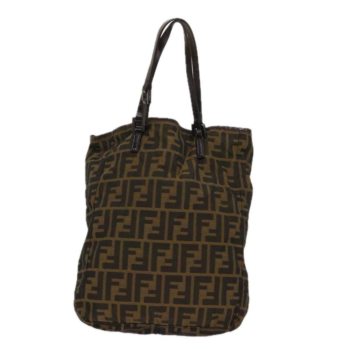Luxury FendiZucca Pecan Canvas Hand Bag Nylon 3Set Brown Blackar11235