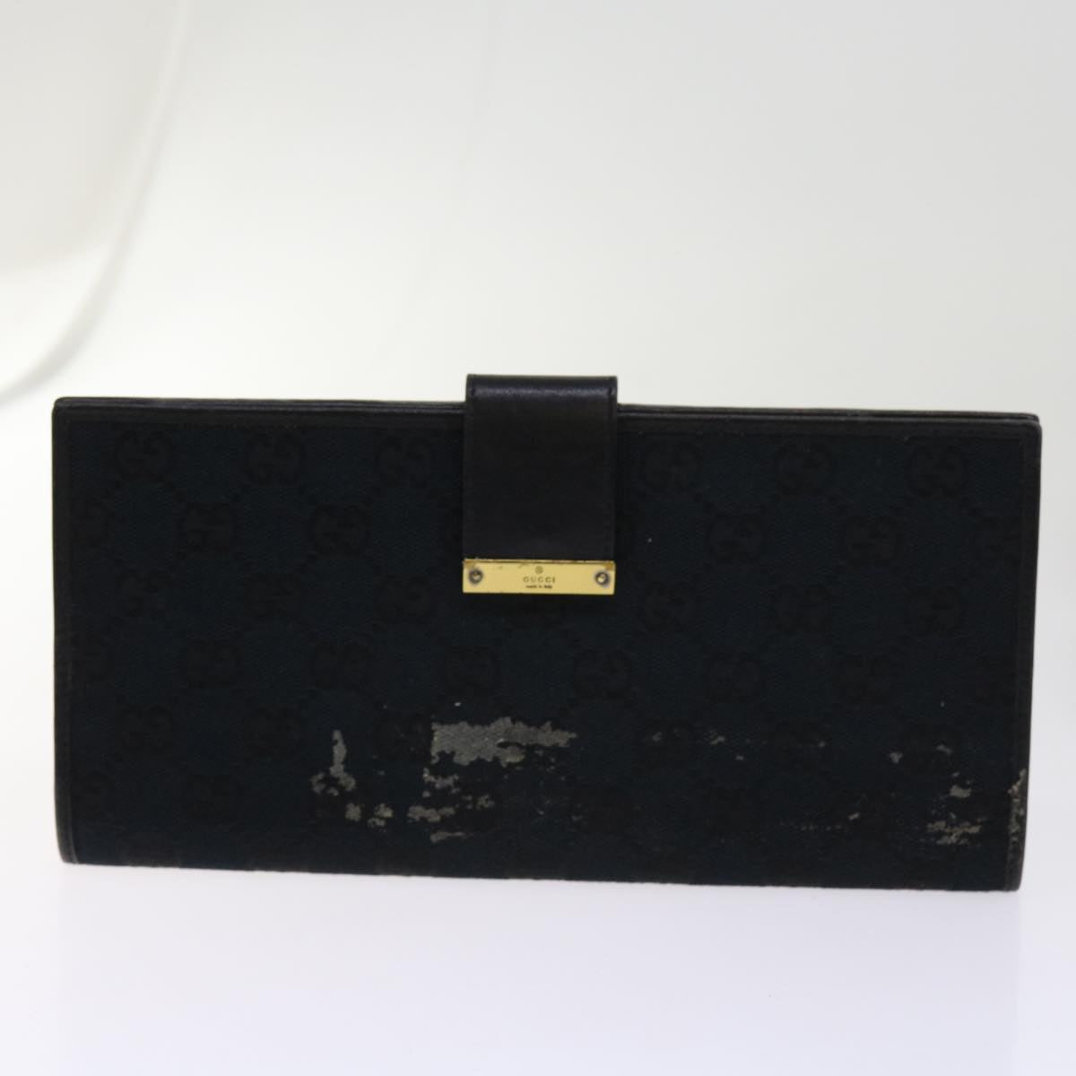 GUCCI GG Canvas Wallet PVC Leather 6Set Beige Black  ar11253