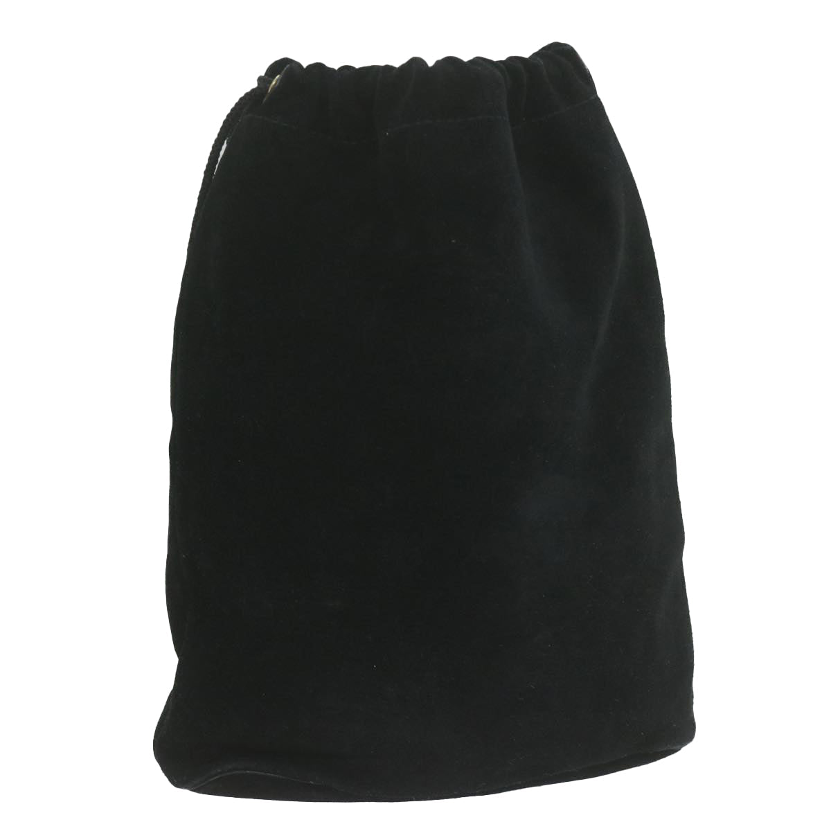 GUCCI Drawstring Pouch Pouch Suede Black  ar11339