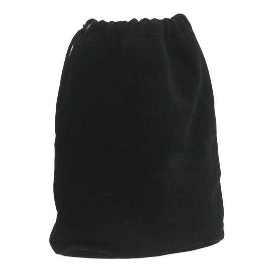 GUCCI Drawstring Pouch Pouch Suede Black  ar11339