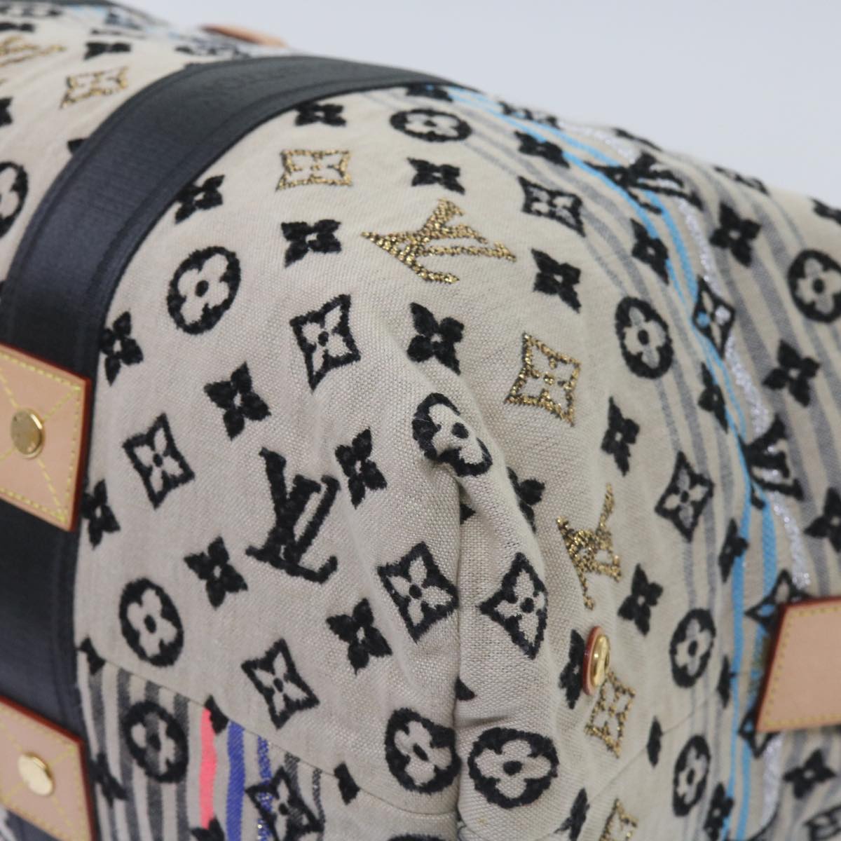 LOUIS VUITTON Monogram Scrunchie Touareg Boston Bag Beige M40360 ar11371A