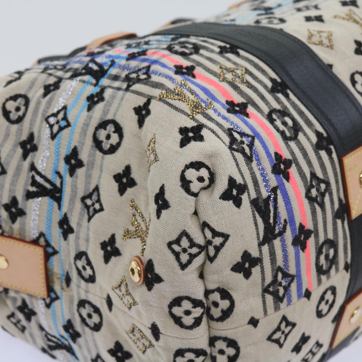 LOUIS VUITTON Monogram Scrunchie Touareg Boston Bag Beige M40360 ar11371A
