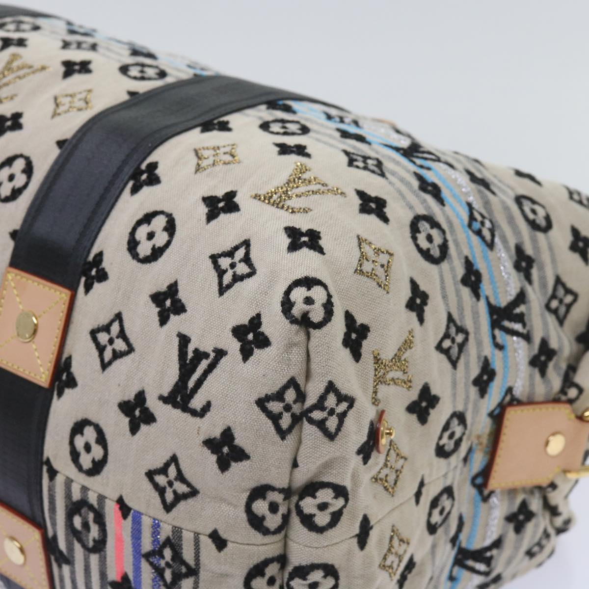LOUIS VUITTON Monogram Scrunchie Touareg Boston Bag Beige M40360 ar11371A