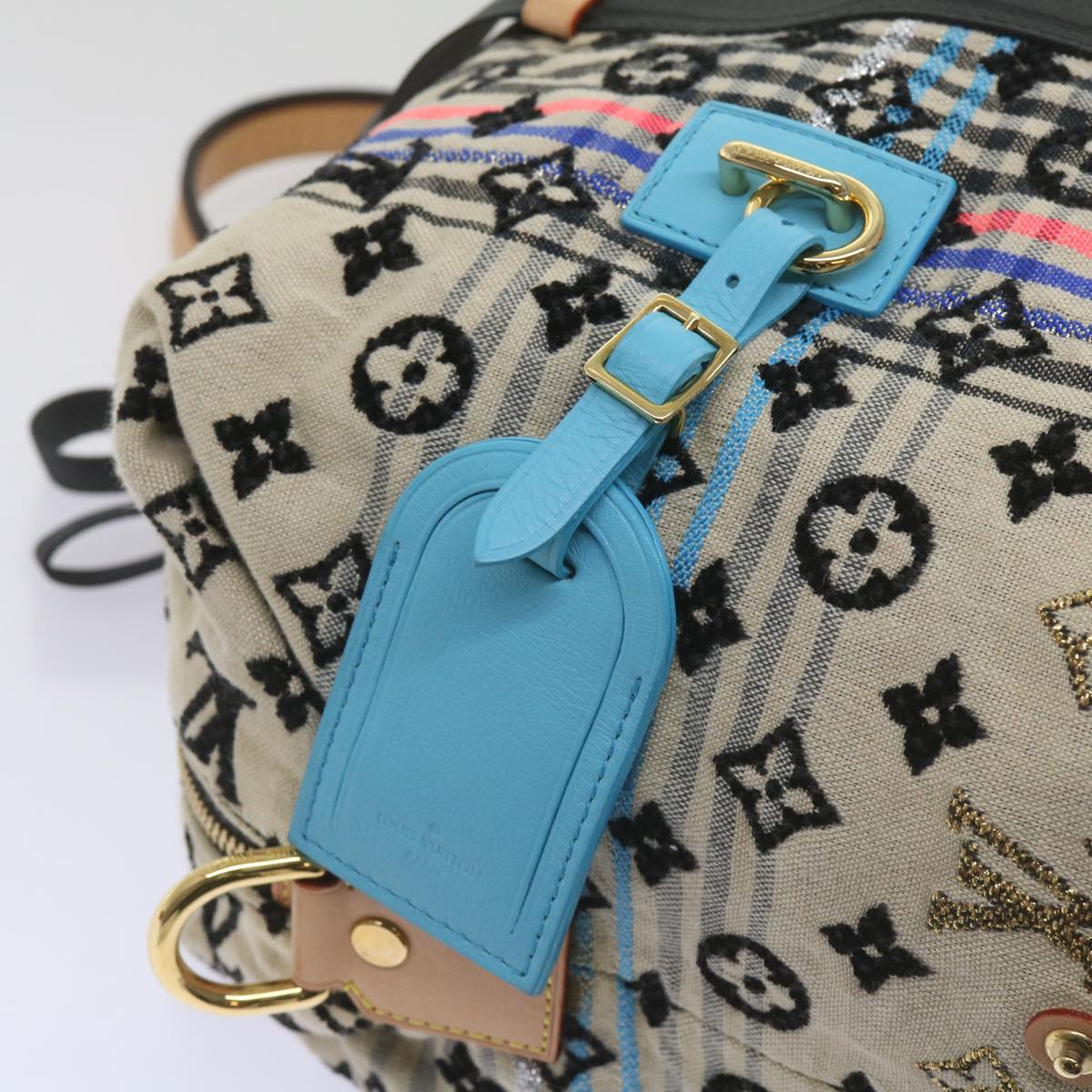 LOUIS VUITTON Monogram Scrunchie Touareg Boston Bag Beige M40360 ar11371A