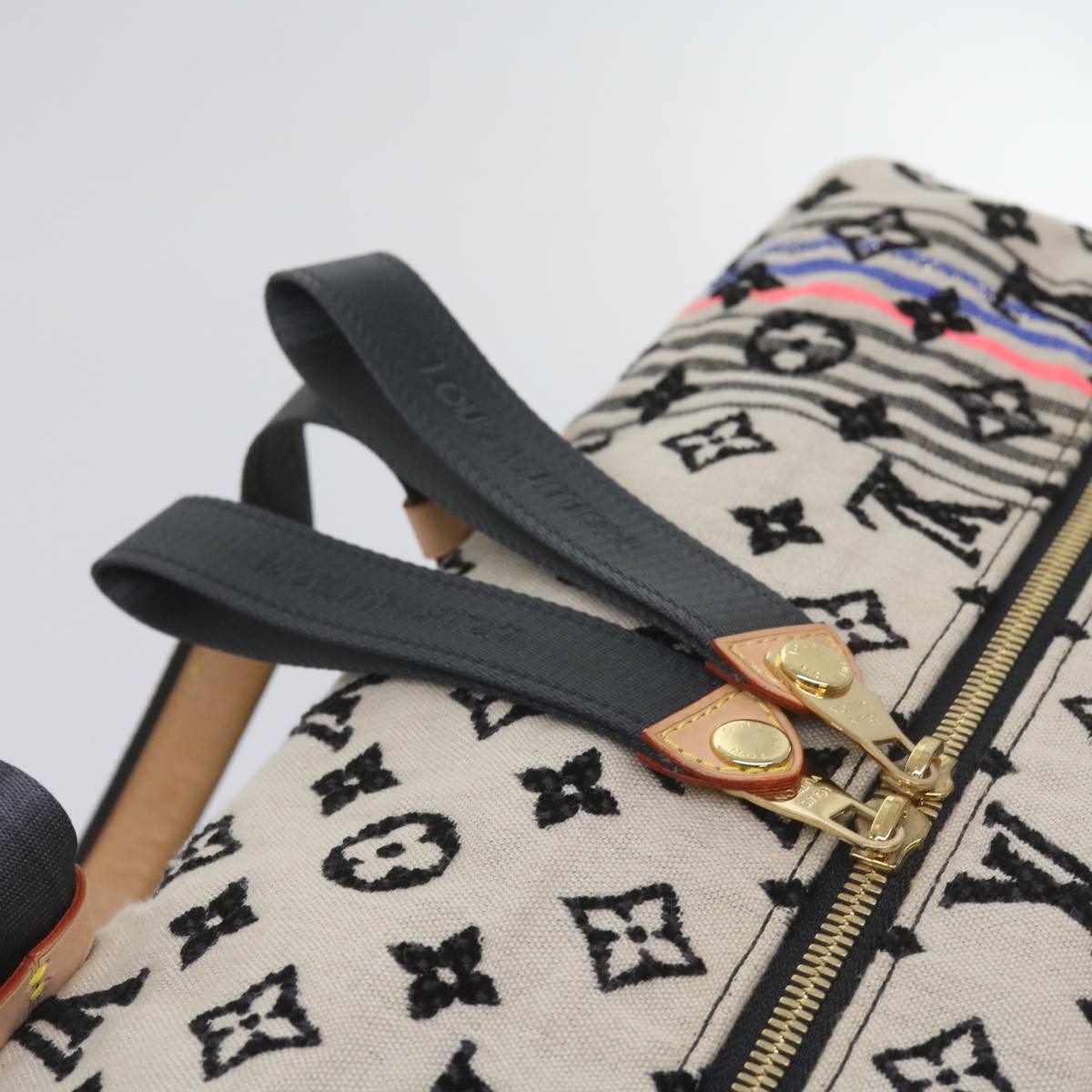 LOUIS VUITTON Monogram Scrunchie Touareg Boston Bag Beige M40360 ar11371A
