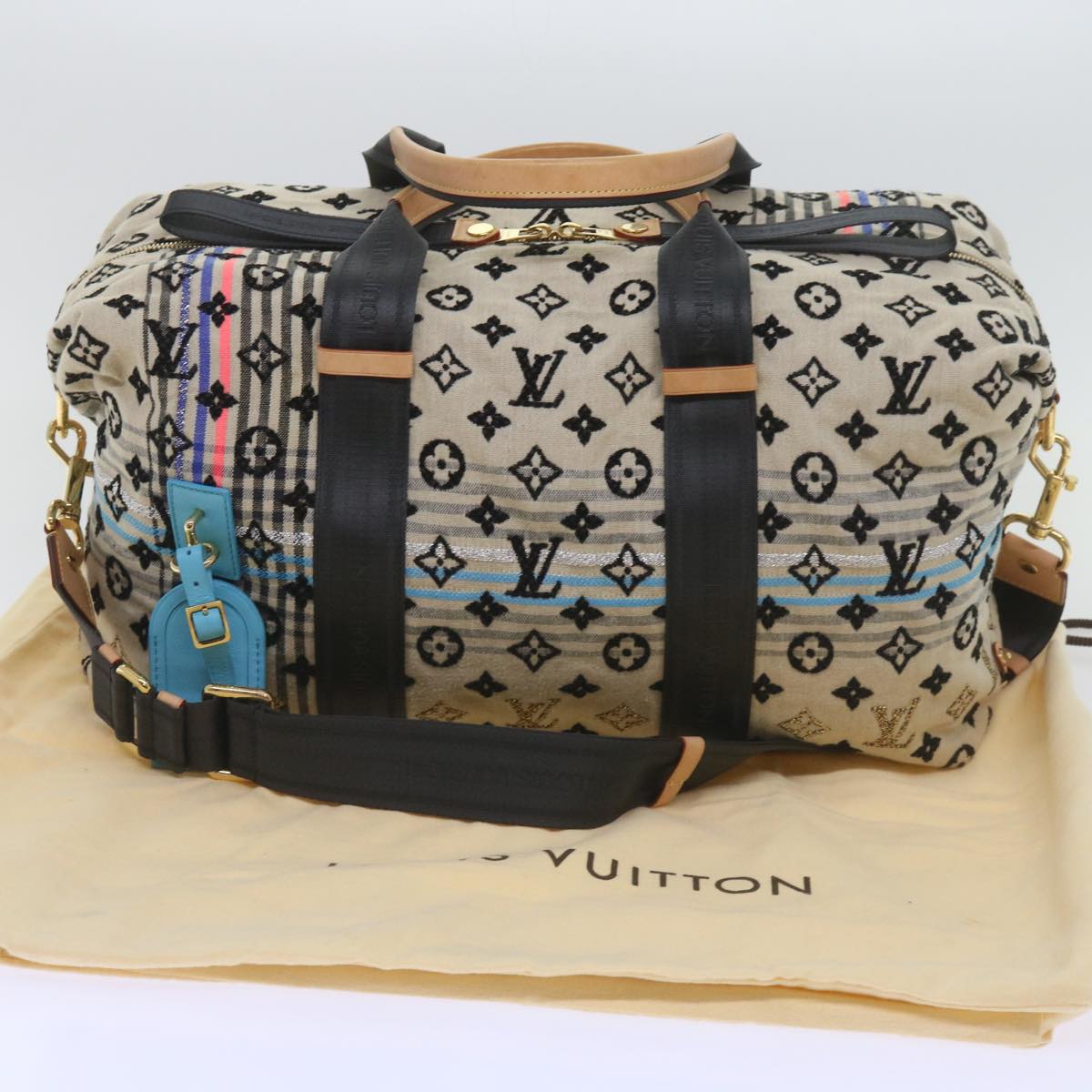 LOUIS VUITTON Monogram Scrunchie Touareg Boston Bag Beige M40360 ar11371A