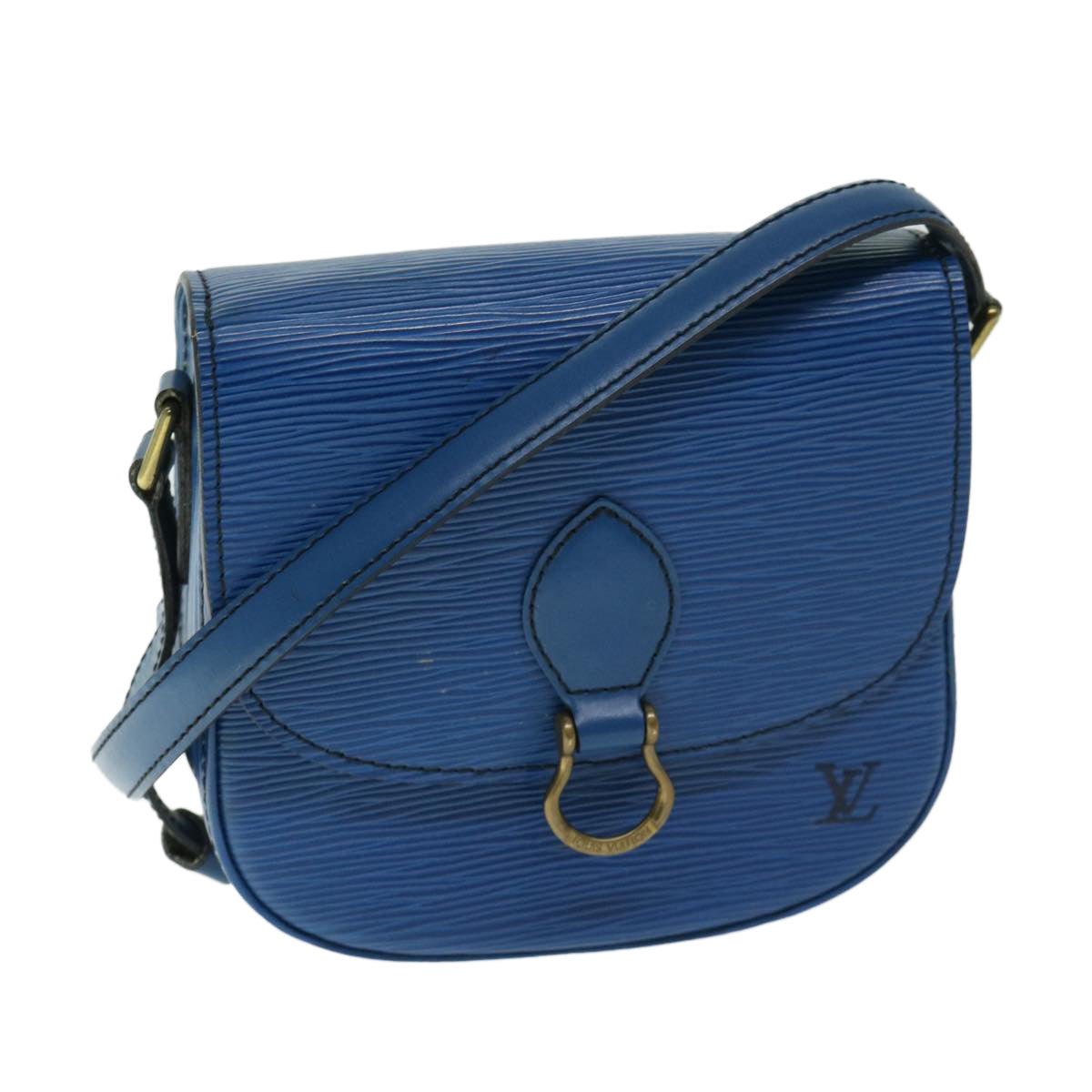 LOUIS VUITTON Epi Mini Saint Cloud Shoulder Bag Blue M52215 LV ar11403
