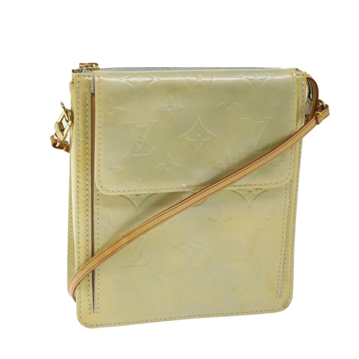 LOUIS VUITTON Monogram Vernis Motto Accessory Pouch Gris M91030 LV ar11423