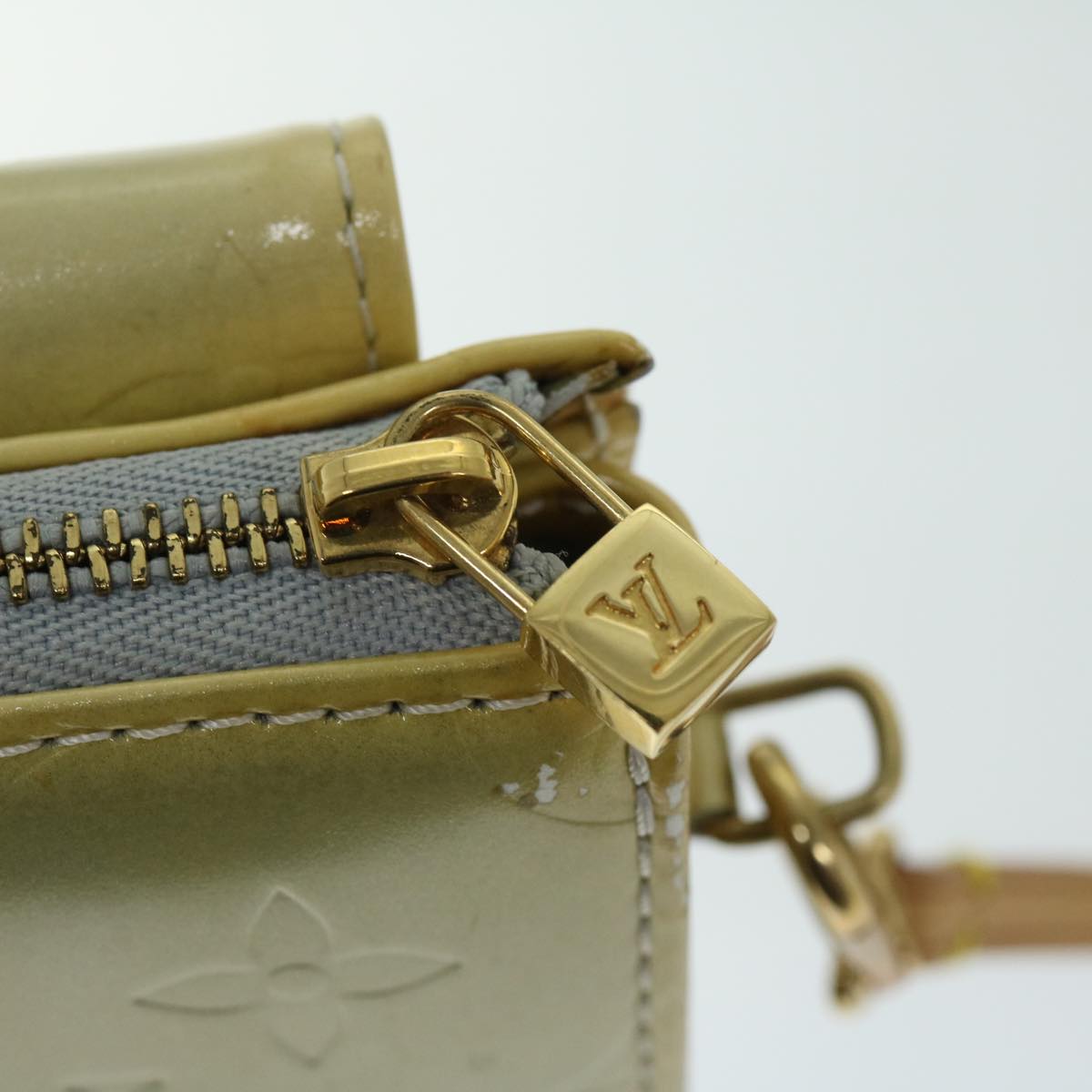 LOUIS VUITTON Monogram Vernis Motto Accessory Pouch Gris M91030 LV ar11423
