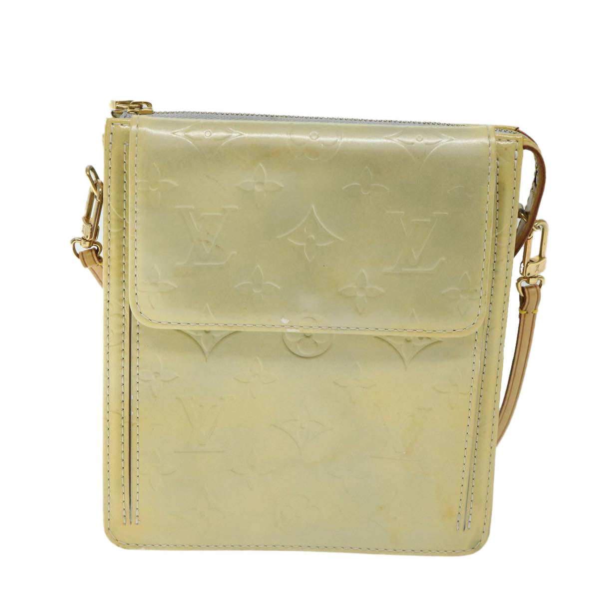 LOUIS VUITTON Monogram Vernis Motto Accessory Pouch Gris M91030 LV ar11423