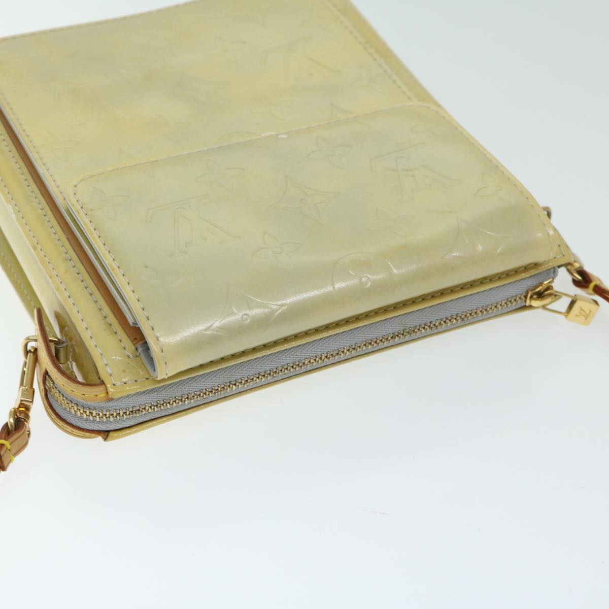 LOUIS VUITTON Monogram Vernis Motto Accessory Pouch Gris M91030 LV ar11423