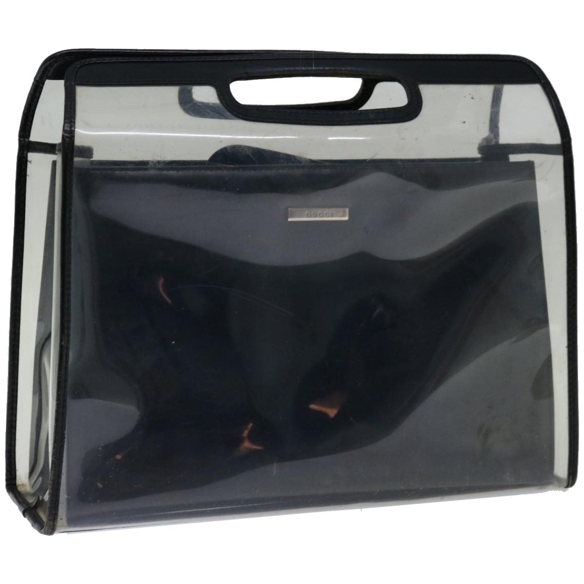 GUCCI Hand Bag Vinyl Black 002 1998 0453  ar11431