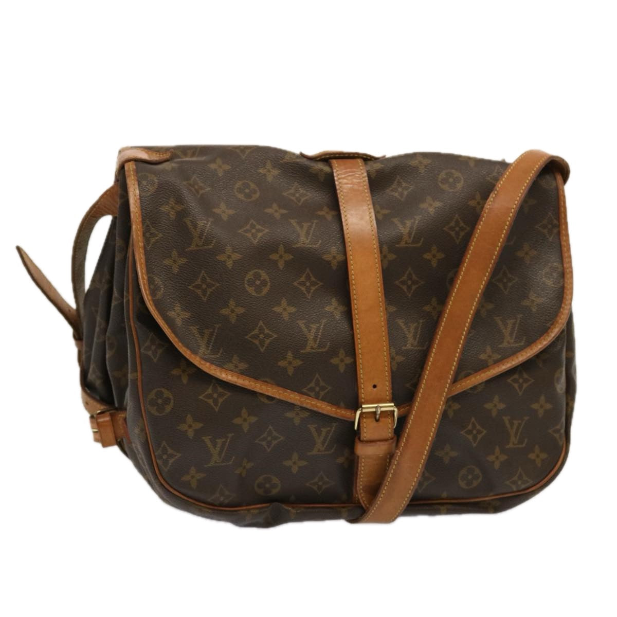 LOUIS VUITTON Monogram Saumur 35 Shoulder Bag M42254 LV ar11486