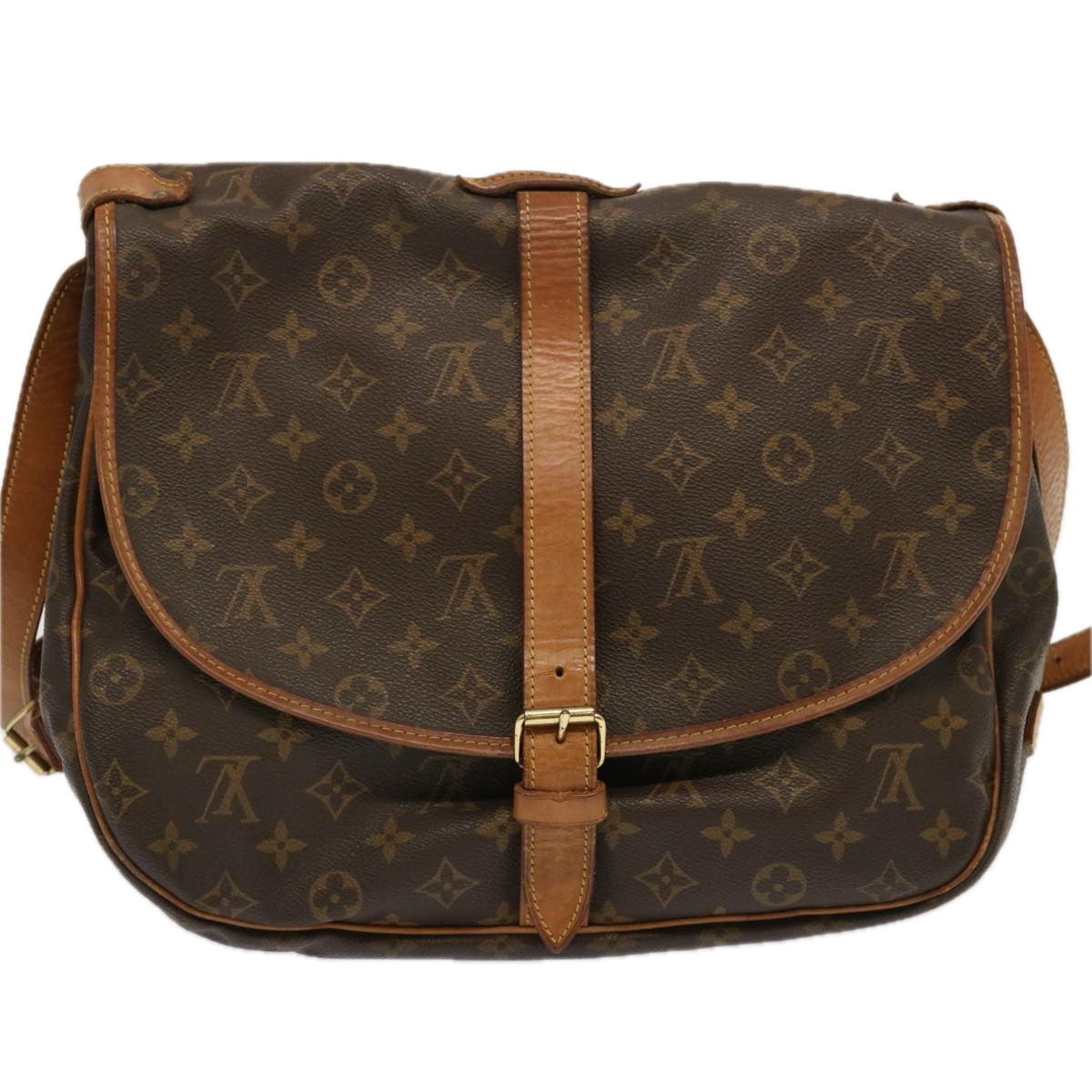LOUIS VUITTON Monogram Saumur 35 Shoulder Bag M42254 LV ar11486