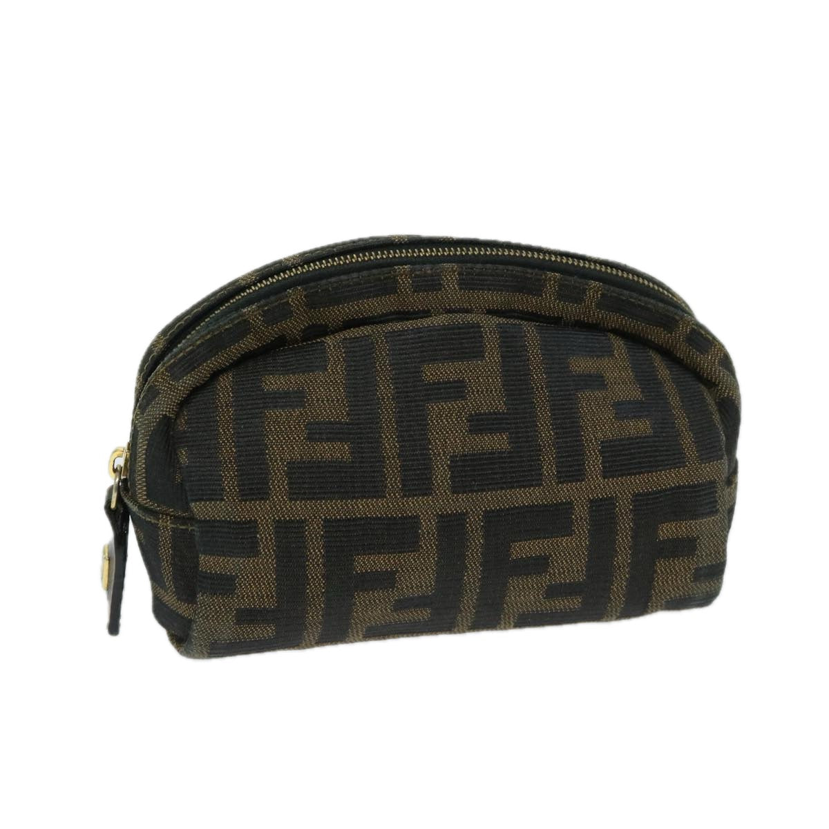 Luxury FendiZucca Canvas Pouch Brown Blackar11515