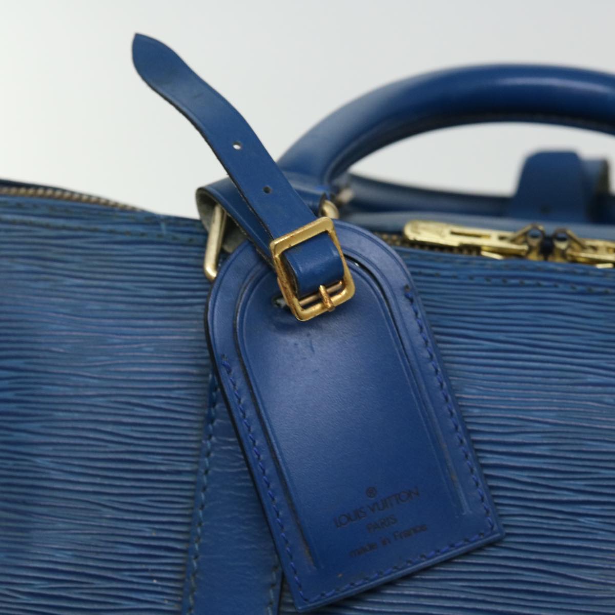 LOUIS VUITTON Epi Keepall 55 Boston Bag Blue M42955 LV ar11608B