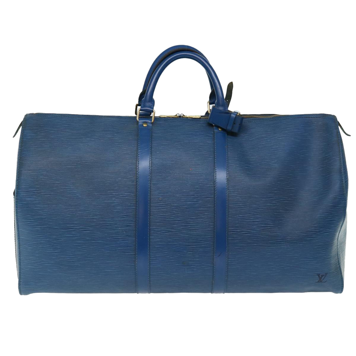 LOUIS VUITTON Epi Keepall 55 Boston Bag Blue M42955 LV ar11608B