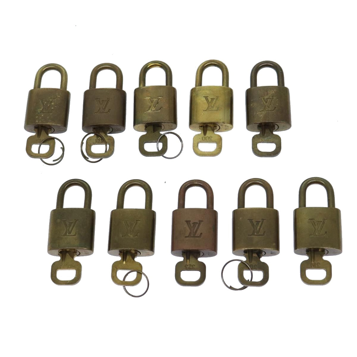 LOUIS VUITTON Padlock 10set Gold Tone LV ar11665B