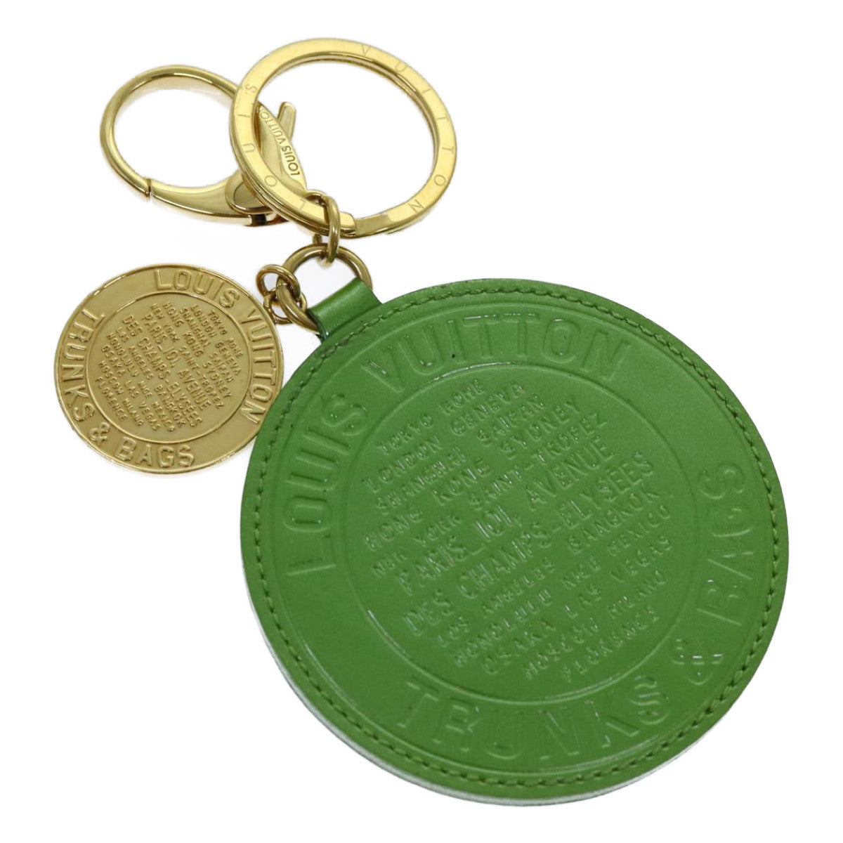 LOUIS VUITTON Vernis T&B Porte Cles Ron Key Holder Green LV ar11669B