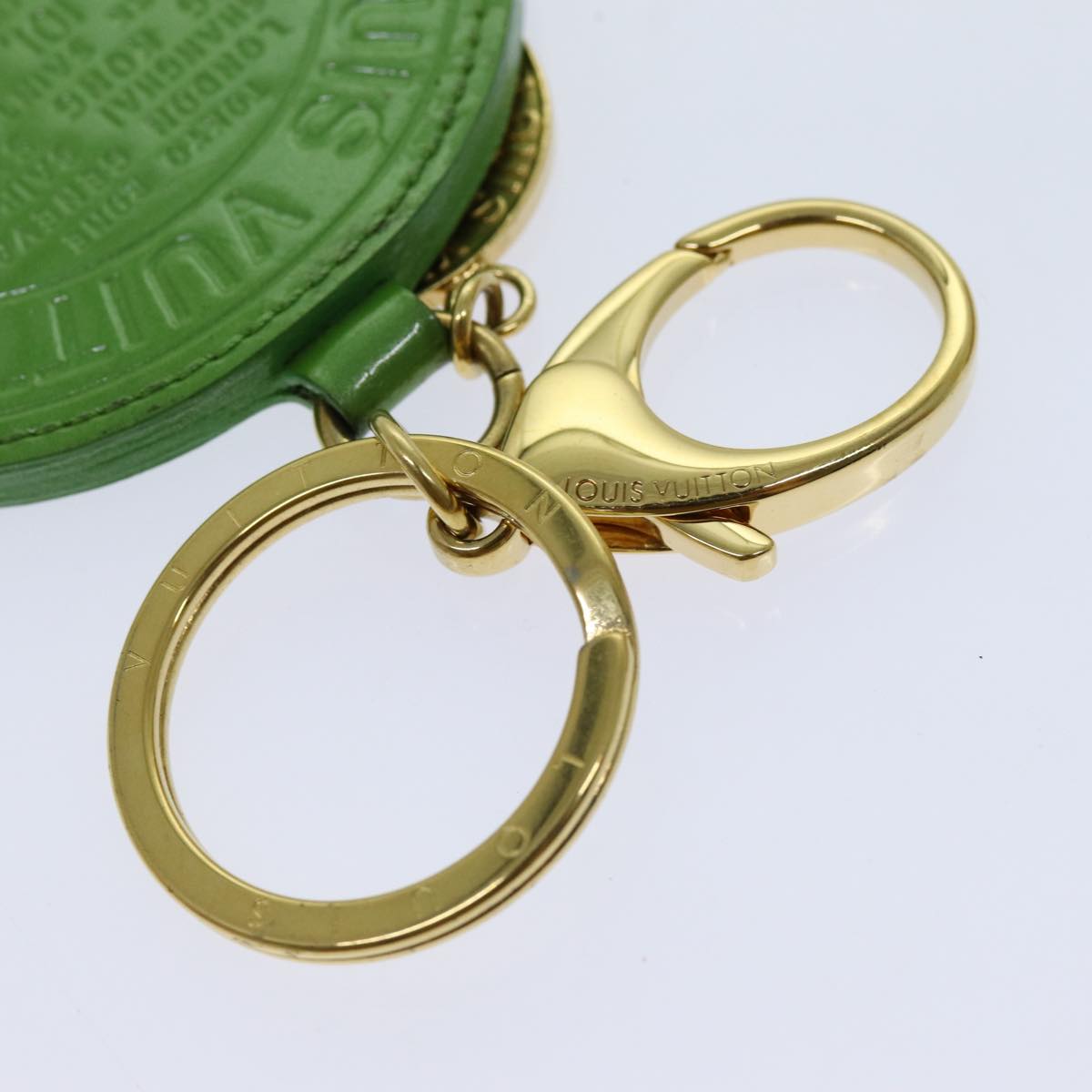 LOUIS VUITTON Vernis T&B Porte Cles Ron Key Holder Green LV ar11669B