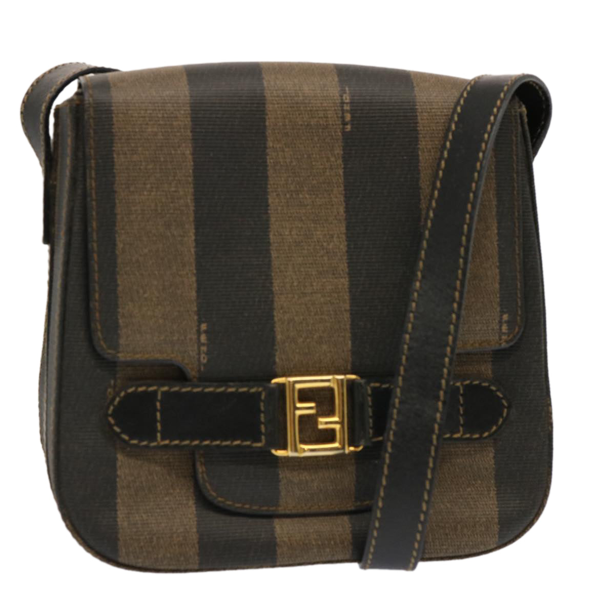 Luxury Fendi Pecan Canvas Shoulder Bag Brown Blackar11725