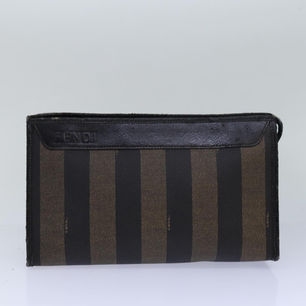 Luxury Fendi Pecan Canvas Clutch Bag 2Set Brown Blackar11882