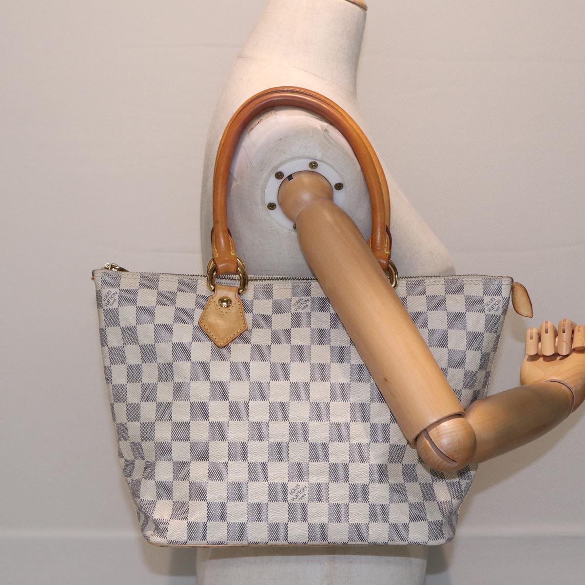 LOUIS VUITTON Damier Azur Saleya PM Tote Bag N51186 LV ar12052