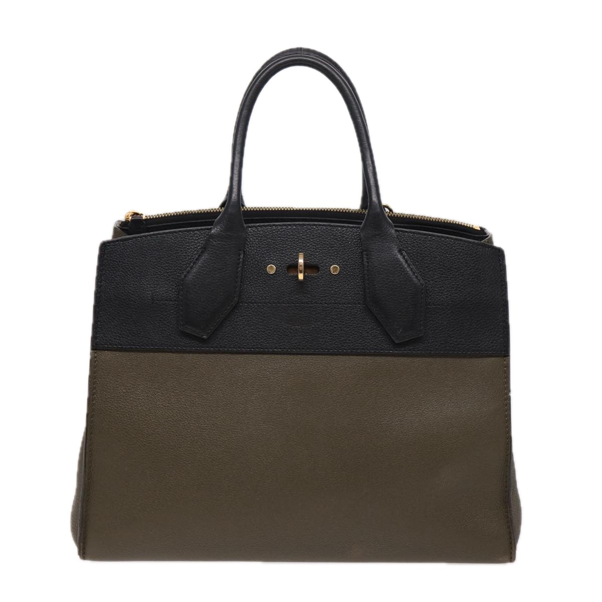 LOUIS VUITTON City Steamer MM Bag Leather 2way Black Green M54312 ar12078