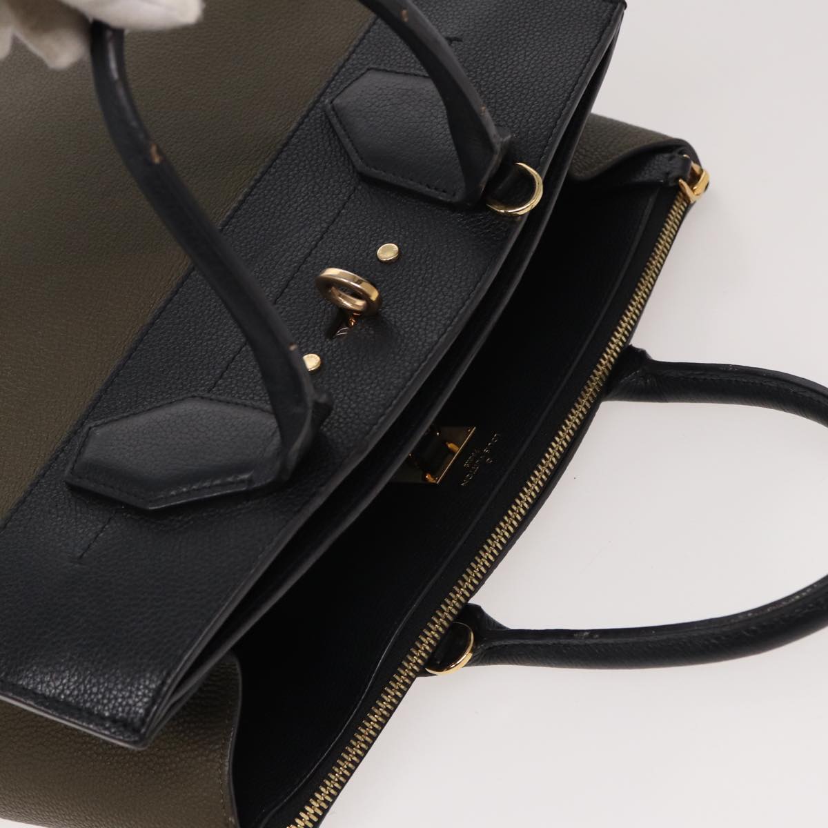 LOUIS VUITTON City Steamer MM Bag Leather 2way Black Green M54312 ar12078