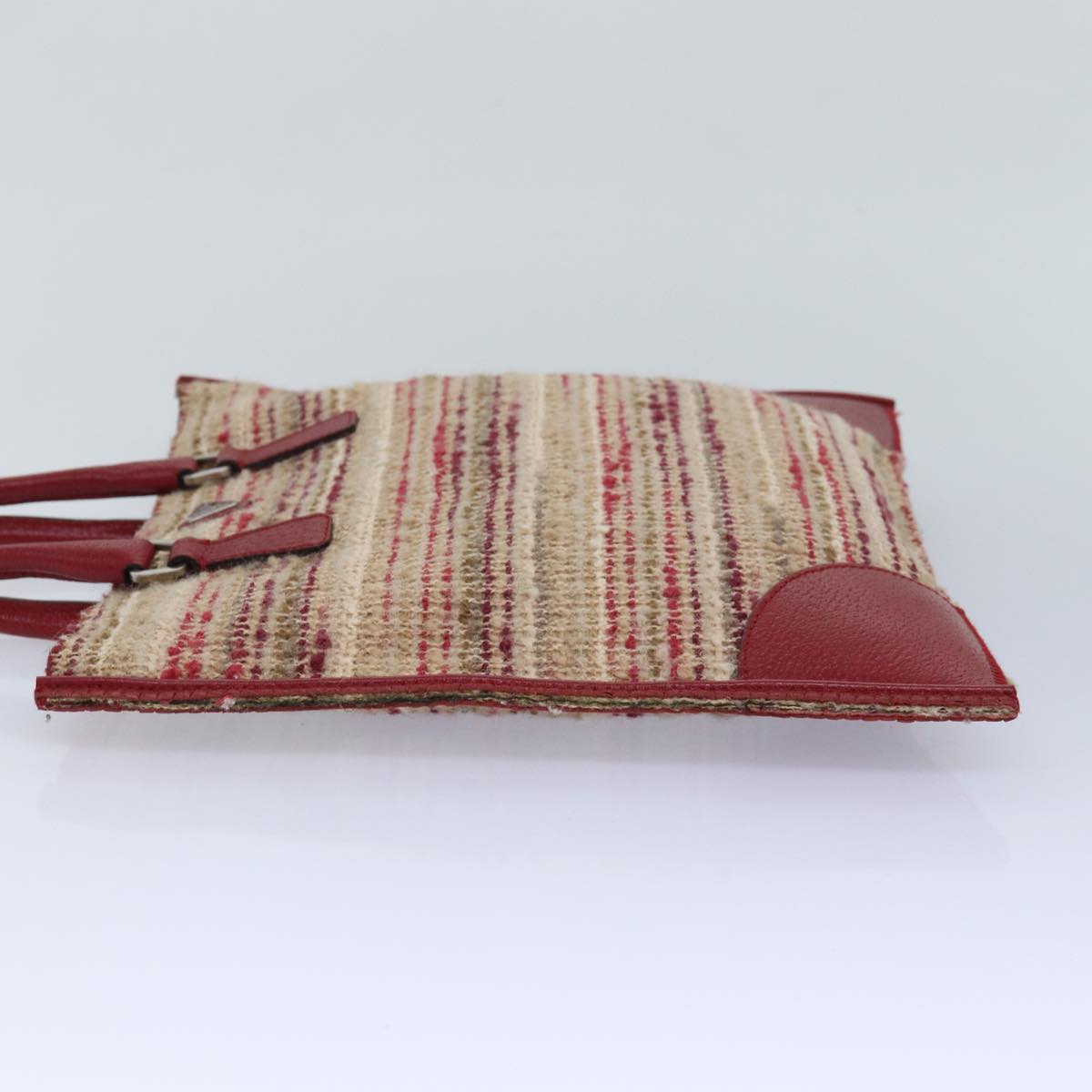 Luxury Prada Hand Bag Wool Beige Red  ar12196