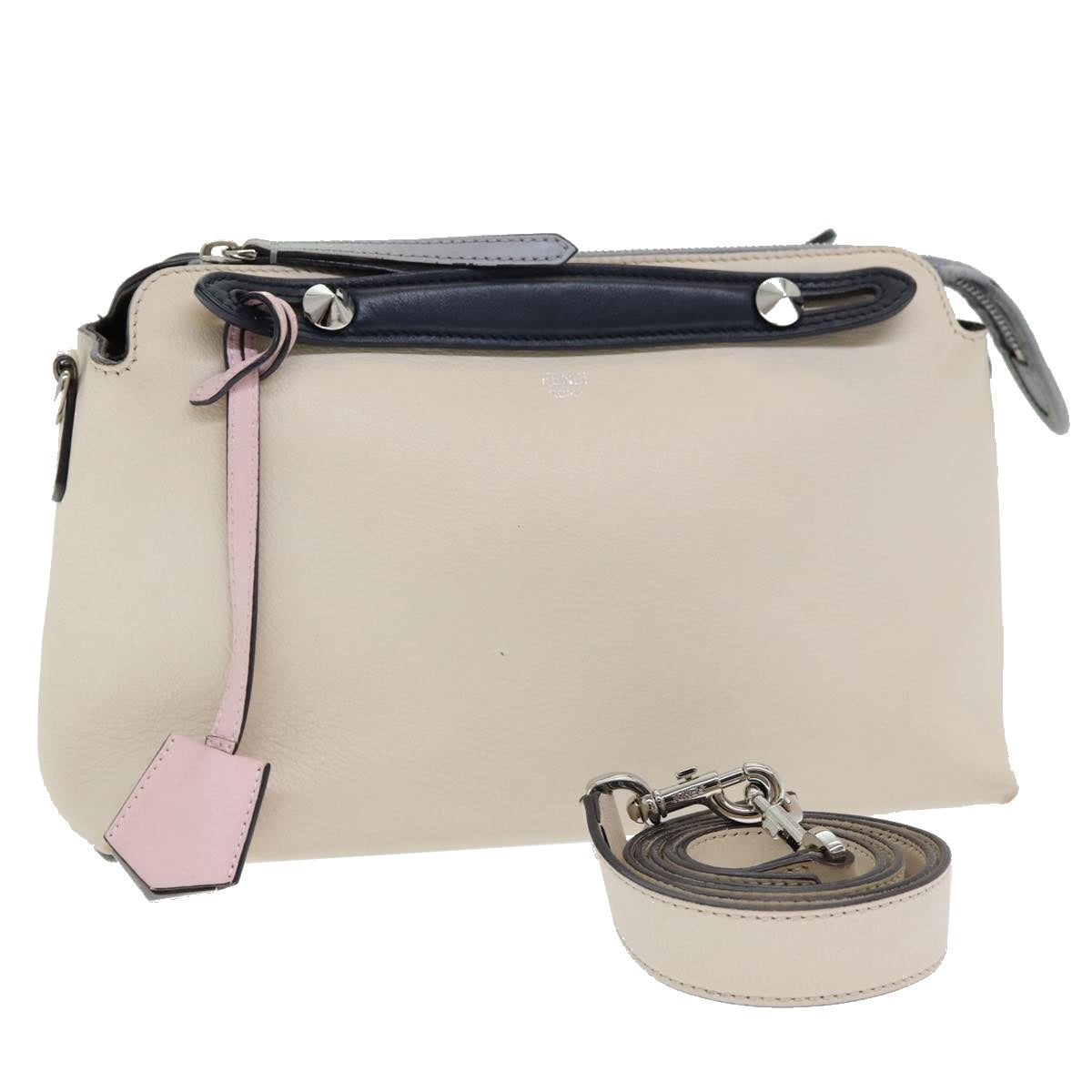 Luxury Fendi Hand Bag Leather Beigear12221