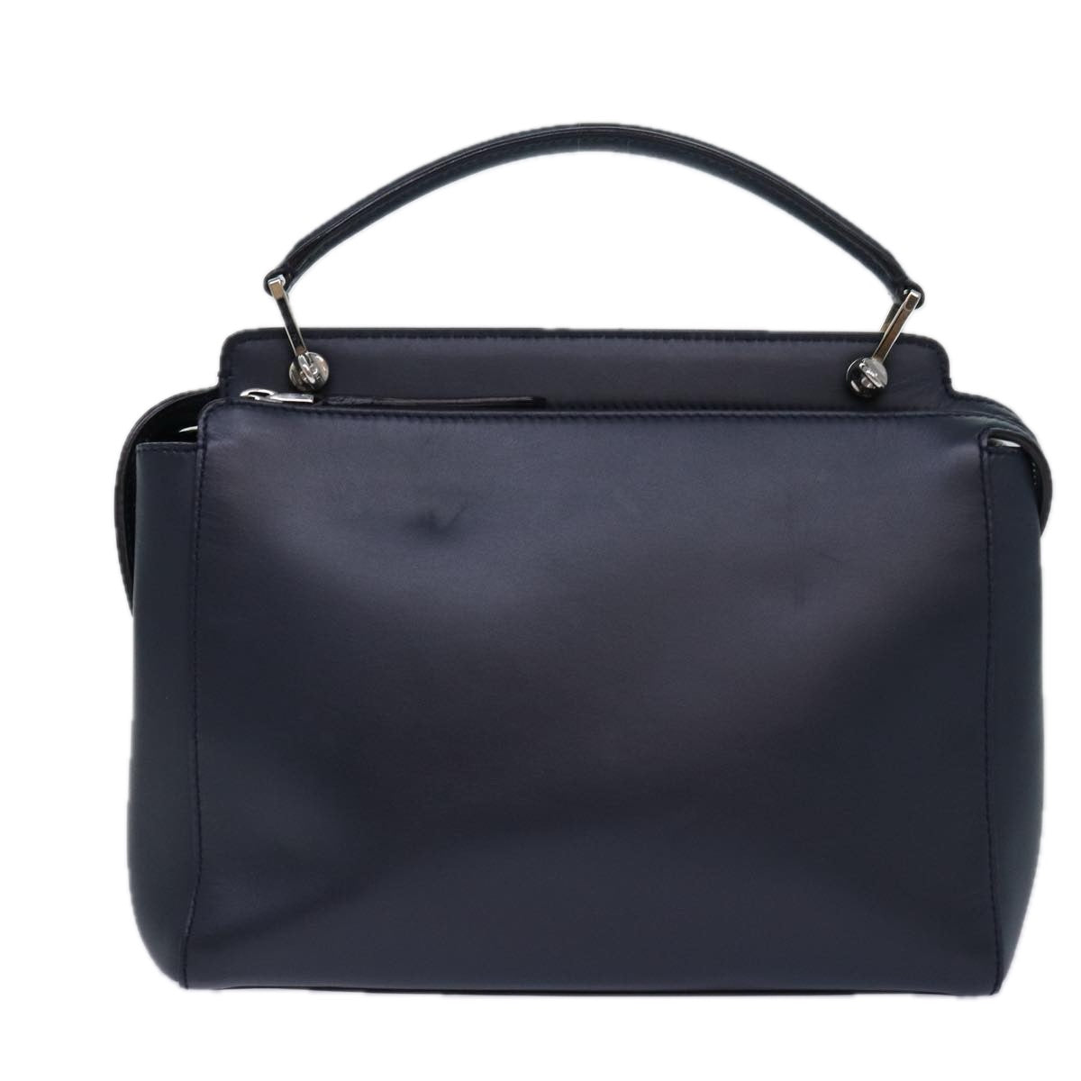 Luxury Fendi Dot Com Hand Bag Leather 2way Navyar12222