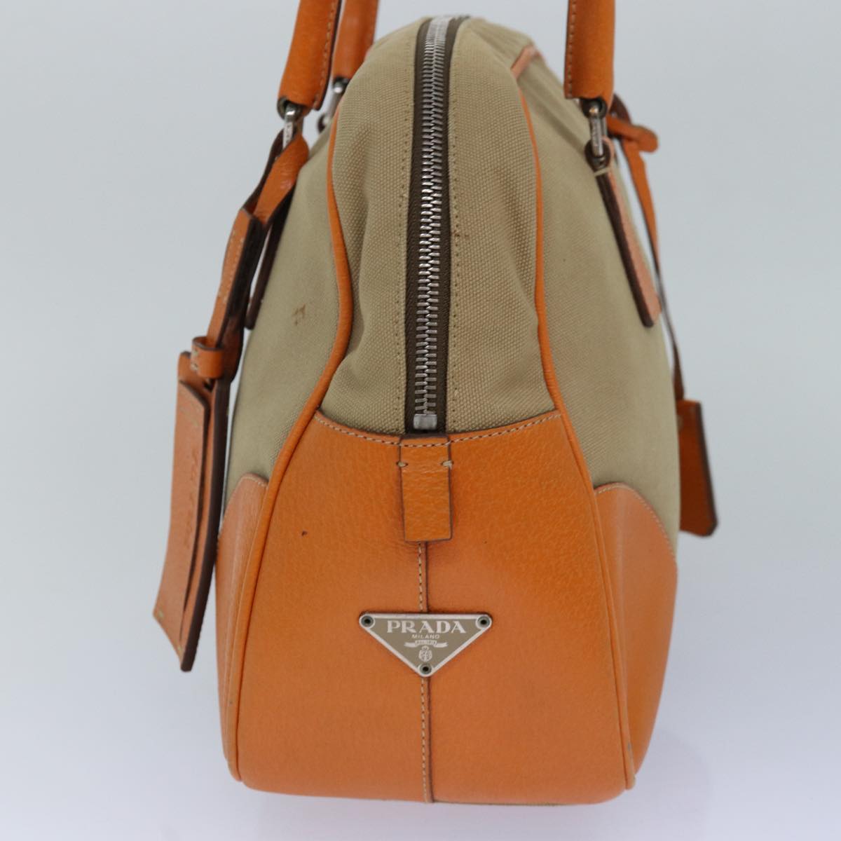 Luxury Prada Hand Bag Canvas Beige Orange  ar12262