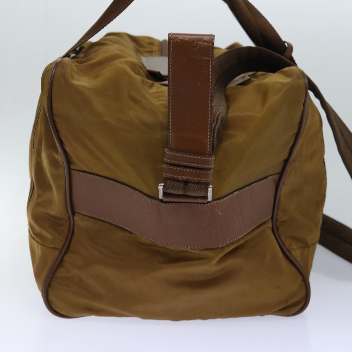 Luxury Prada Boston Bag Nylon 2way Brown  ar12276
