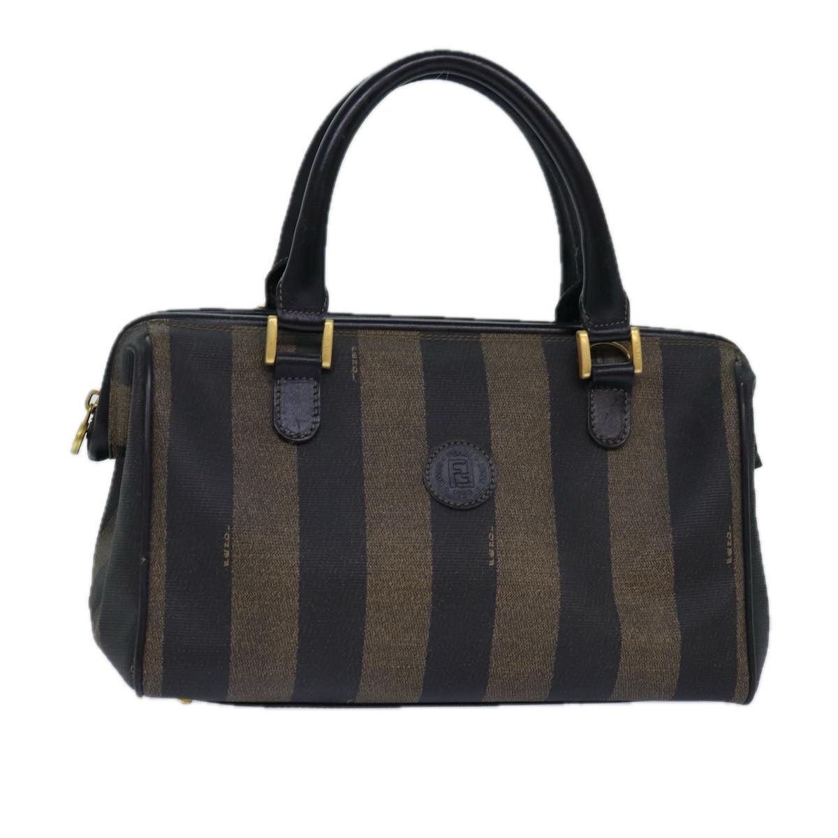 Luxury Fendi Pecan Canvas Hand Bag Brown Blackar12307