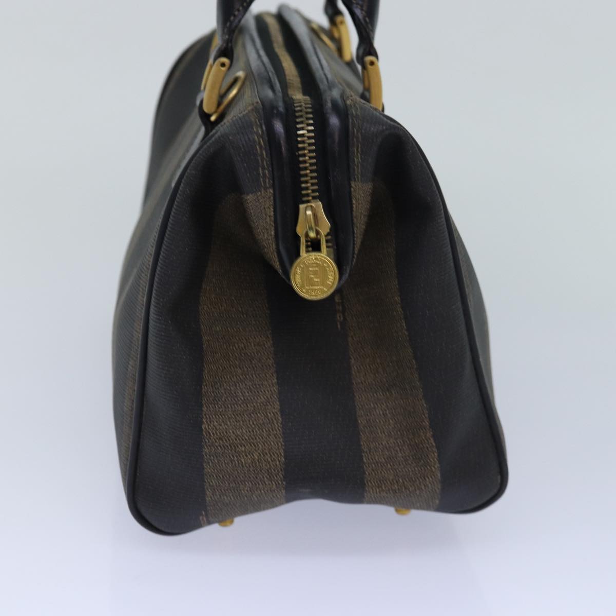 Luxury Fendi Pecan Canvas Hand Bag Brown Blackar12307