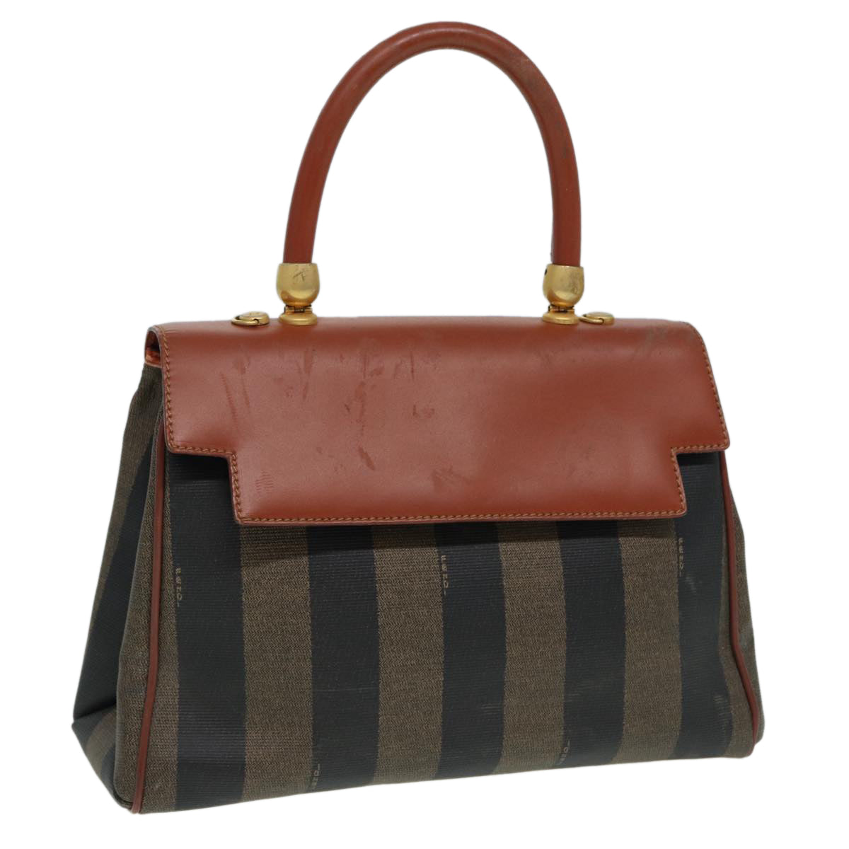 Luxury Fendi Pecan Canvas Hand Bag Brown Blackar12314