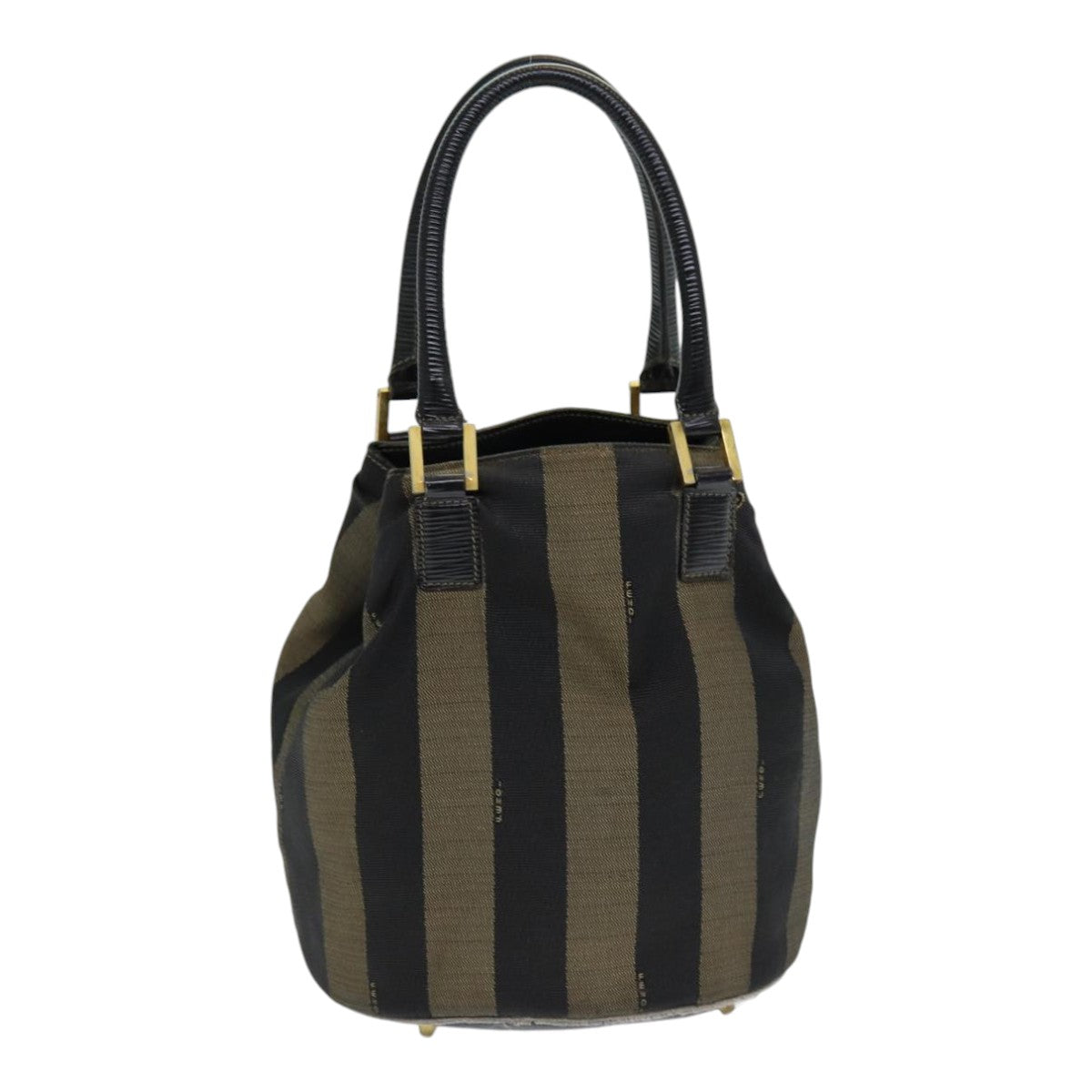 Luxury Fendi Pecan Canvas Hand Bag Brown Blackar12316