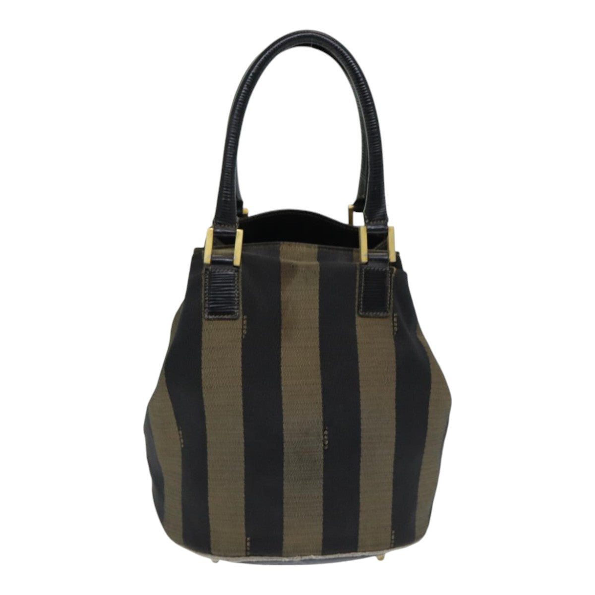 Luxury Fendi Pecan Canvas Hand Bag Brown Blackar12316