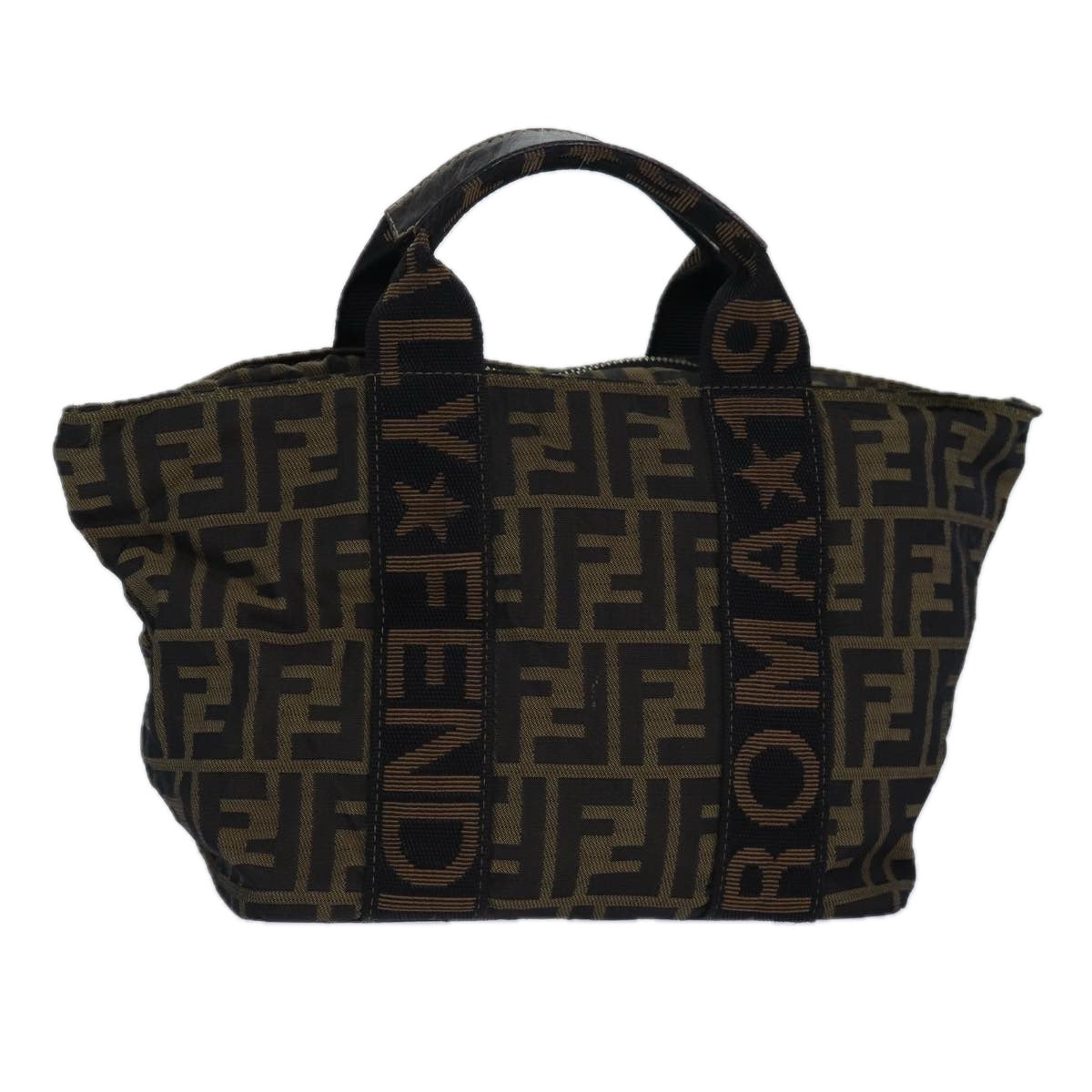Luxury Fendi Zucca Canvas Hand Bag Brown Blackar12317