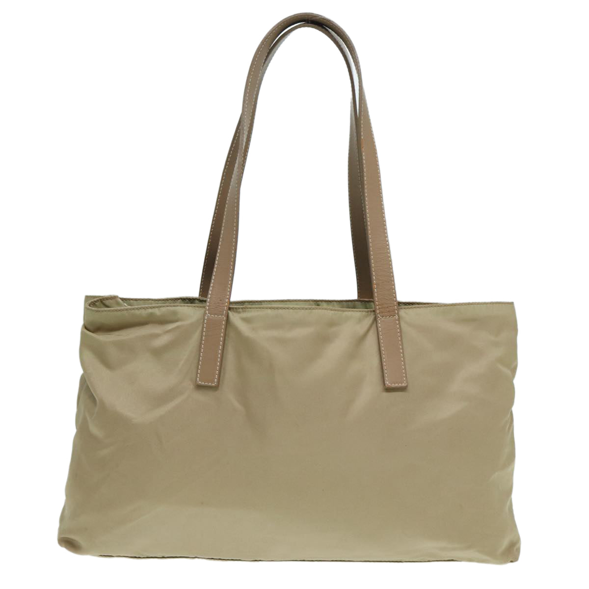 Luxury Prada Tote Bag Nylon Beige Silver  ar12356