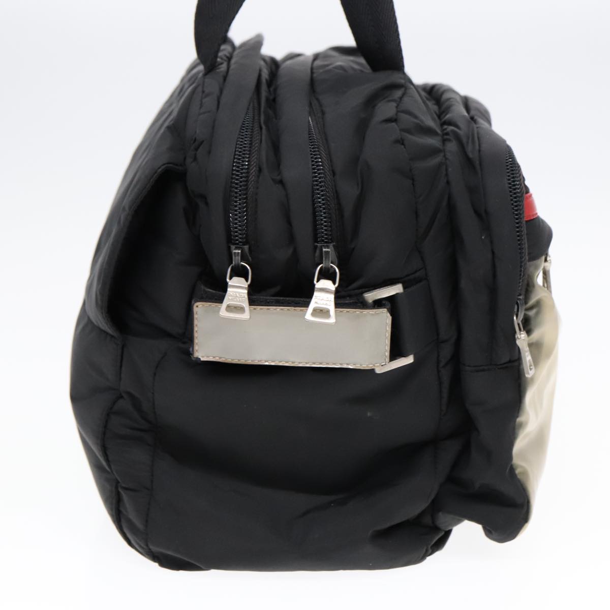 Luxury Prada Sports Hand Bag Nylon Black Silver gray  ar12358