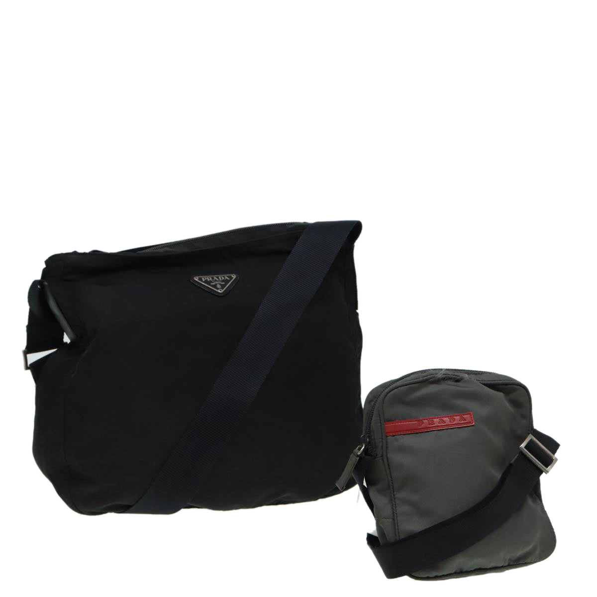 Luxury Prada Sports Shoulder Bag Nylon 2Set Black Gray  ar12434