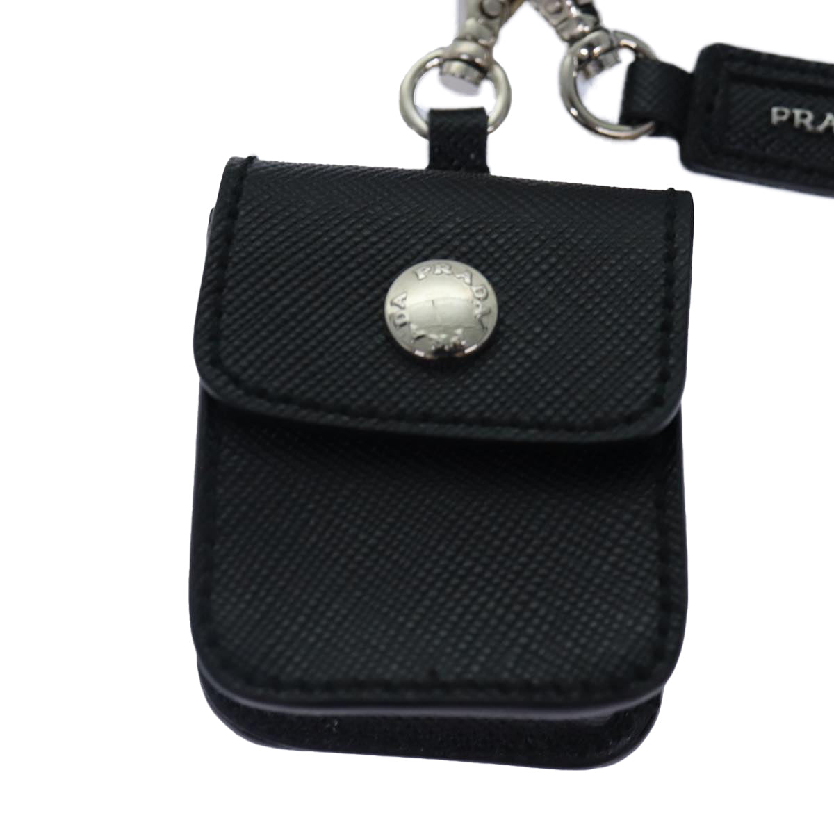 Luxury Prada AirPods Case Safiano leather Black Silver  ar12435