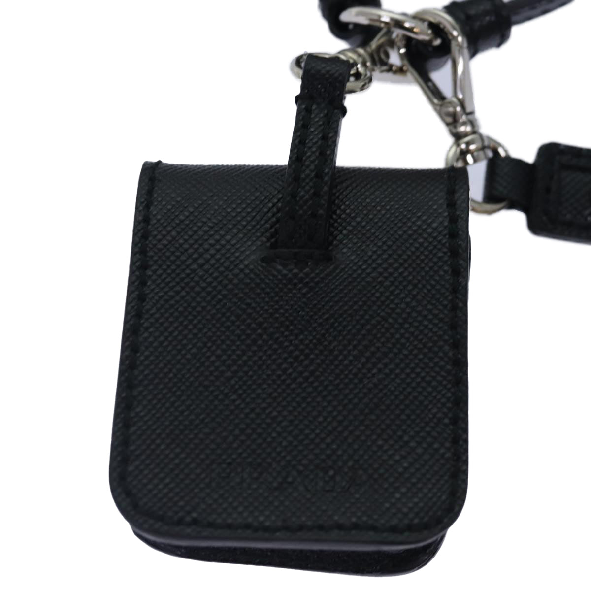 Luxury Prada AirPods Case Safiano leather Black Silver  ar12435