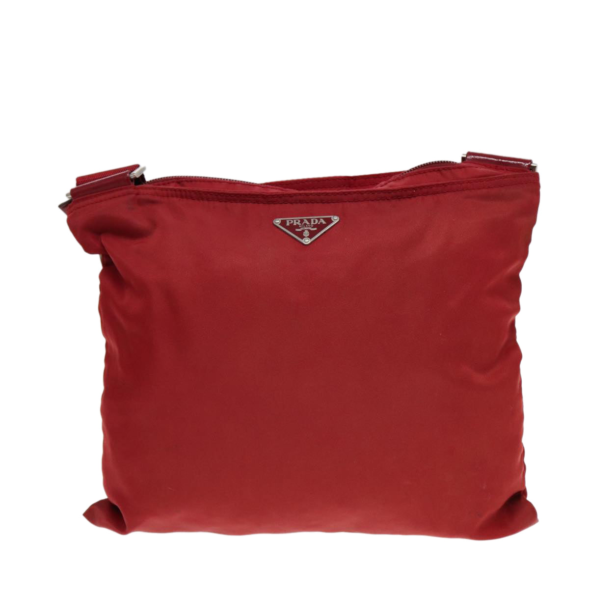 Luxury Prada Shoulder Bag Nylon Red Silver  ar12465
